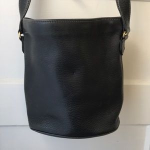 Vintage Coach Black Leather Bucket Bag